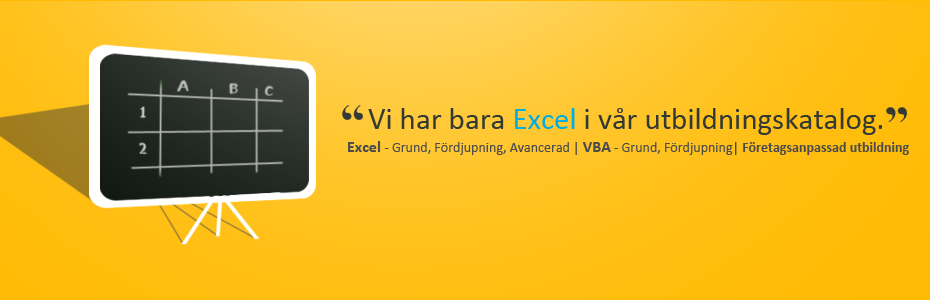 Excel, utbildnigar, kurser, konsult